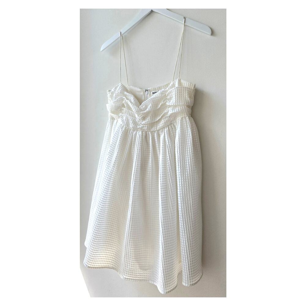 Reformation Catarina White Mini Babydoll Tent Summer Dress Womens Large XL EUC - Picture 4 of 12